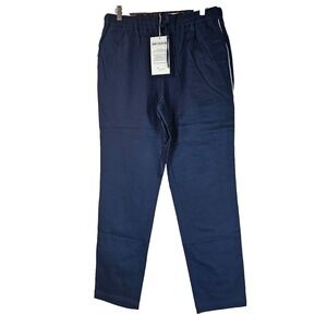 Wildfang Pants Womens 3X Navy / White Essential Piped Drawstring NEW Plus Size